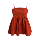 Laelly バックレス リボン フレア ノースリーブ ナシ ブラウス(3colors)