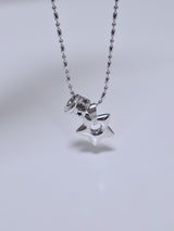 All surgical steel wave black star necklace