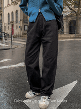 [U-BASIC] Daily Straight Cotton Wide Pants