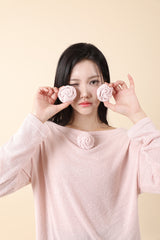Loose Fit Corsage Knit Pink