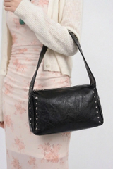 EDGY STUDDED BLACK SHOULDER BAG