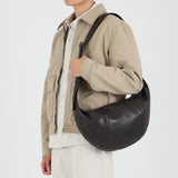 Split Half Moon Messenger Bag_Dark brown
