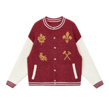 FMACM 24AW Vintage Crest Jacquard Knit Sweater Cardigan Jacket