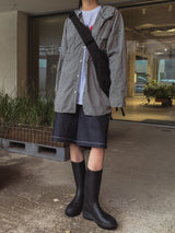 ステッチカーフェンダーバミューダデニムパンツ