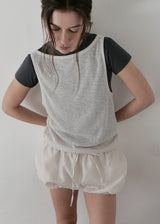 Linen Shirring Sleeveless Top_Beige
