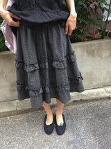 Chiyo Check Frill Tiered Midi Skirt