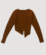 ASYMMETRIC COLOR KNIT CARDIGAN