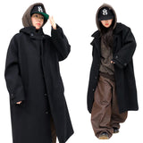 Oversized Wool Balmacaan Coat