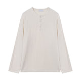 LMN St. リブド 3 バートンヘンリーネックロングスリーブ (4 colors)