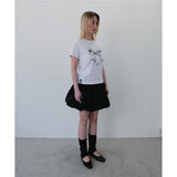 メタリックリボンスリムフィットTシャツ - WHITE