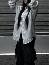 [unisex] オーバーフィットストライプシャツ (2color)
