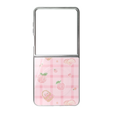 [MADE]Peach Check MagSafe Glass Bumper Phone Case for ZFlip
