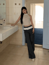 high striped wide slacks