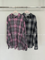 [UNISEX] Checkered Vintage Cutting Shirt