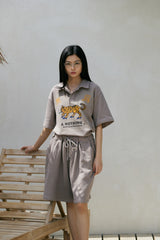 ムウィピン二ット1/2 コーラーtシャツ