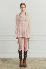 MEMORY SHIRRING SHIRT pink