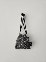 terazzo flat string pouch bag - black S