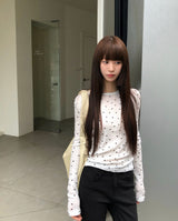 [ORIGINAL] Dot See-through Layered Long-Sleeve T-shirt