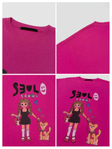 WALK GIRL PRINT T-SHIRT (2COL)