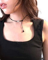 ドットカラムネックレス (black)