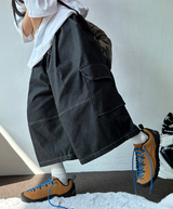 VIVID STITCH BALLOON DENIM BERMUDA 💙🖤🩵2COLOR
