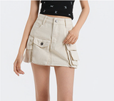 American Retro Camo Cargo Denim Shorts