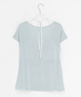 Hiwaku Flower Sleeveless Layered Shirring Short Sleeve Tee