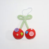 【MADE】BUTTON CHERRY KEYRING-RED