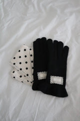 Orb frilly gloves (deep black)