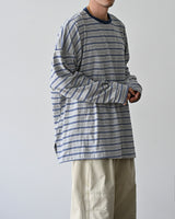 BHNY LOOSE FIT SLIT STRIPED LONG SLEEVE T-SHIRT