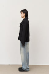 Mint Brushed Wide Denim