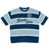 25SS OVERSIZE STRIPE SHORT SLEEVE KNIT BLUE