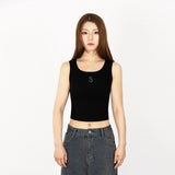 W Chest Logo Crop Short Sleeve BLACK