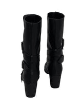 double buckle mid boots