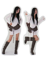 See-through Shirring V-neck Long T-shirt