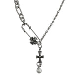 pearl drop necklace(cross)