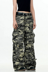 Distressed Camo Cargo Pants