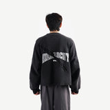 HIERARCHY STUDIOS TMTNW - ウォッシュドブラックアンチェーンオーバーサイズクルーネック