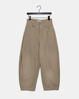 Bipu Embroidery Buckle Balloon-Fit Wide Cotton Long Pants