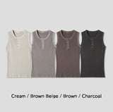 Keene Pigment Henley Neck Ribbed Sleeveless