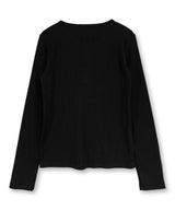 Gothic Cross Henley Neck Long Sleeve_Black