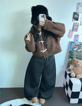 STRIPE PADDING QUILTING LONG PANTS 🖤🤍2COLOR