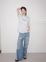 プレミアムコットンオーバーサイズフィットラウンド半袖Tシャツ