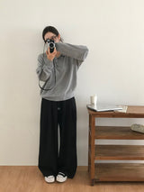 [MADE] スクエアワイドラバーウエストロングパンツ
