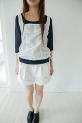 button shirring square neck sleeveless top(2colors)