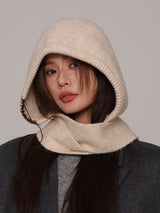 Hand-Stitched Decor Knit Balaclava Beanie