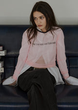 プリントメッシュTシャツ_ピンク