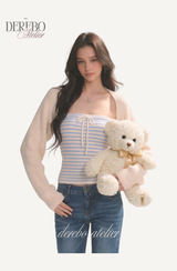 Vanilla Stripe Bolero Top Set