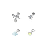 [SET] パステルスタークラウドリボンピアス