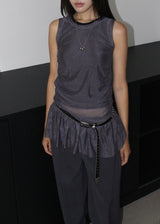 PEARL MESH SHIRRING TOP
